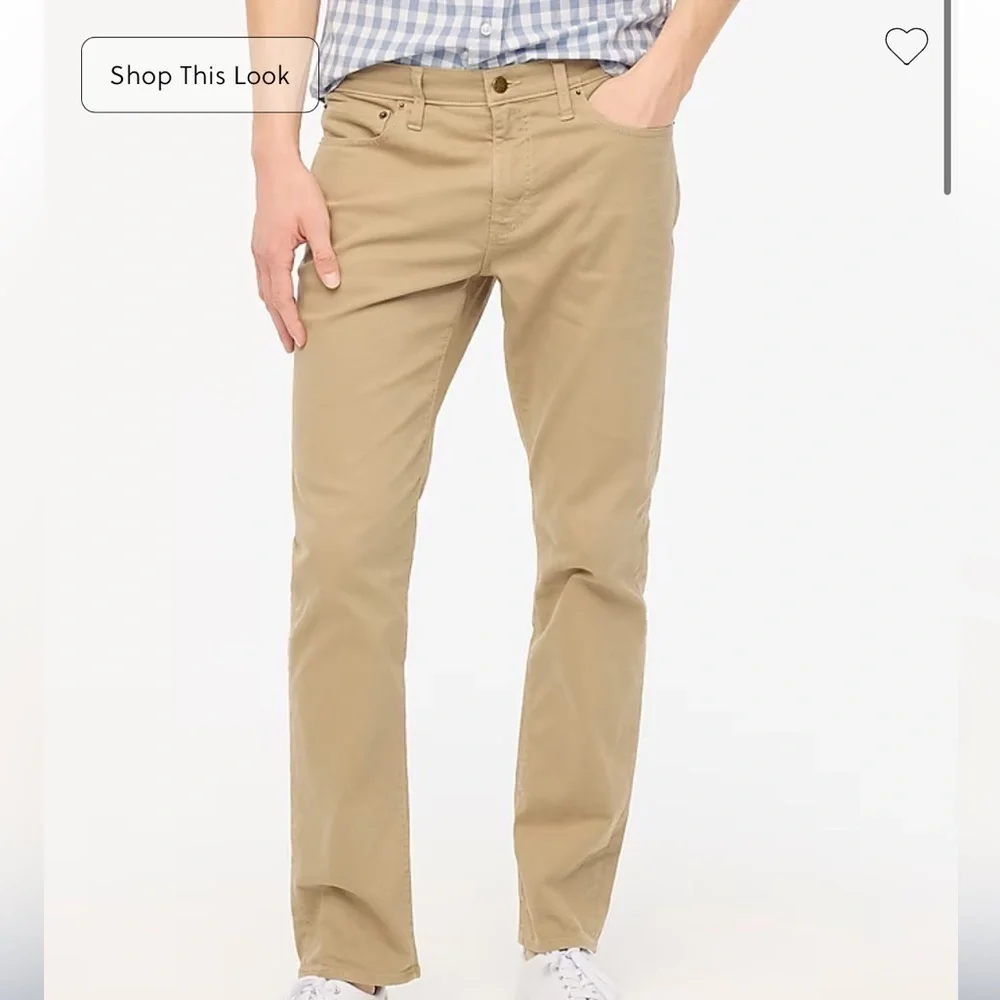 J crew Slim-fit garment-dyed five-pocket pant dusty khaki 32 30